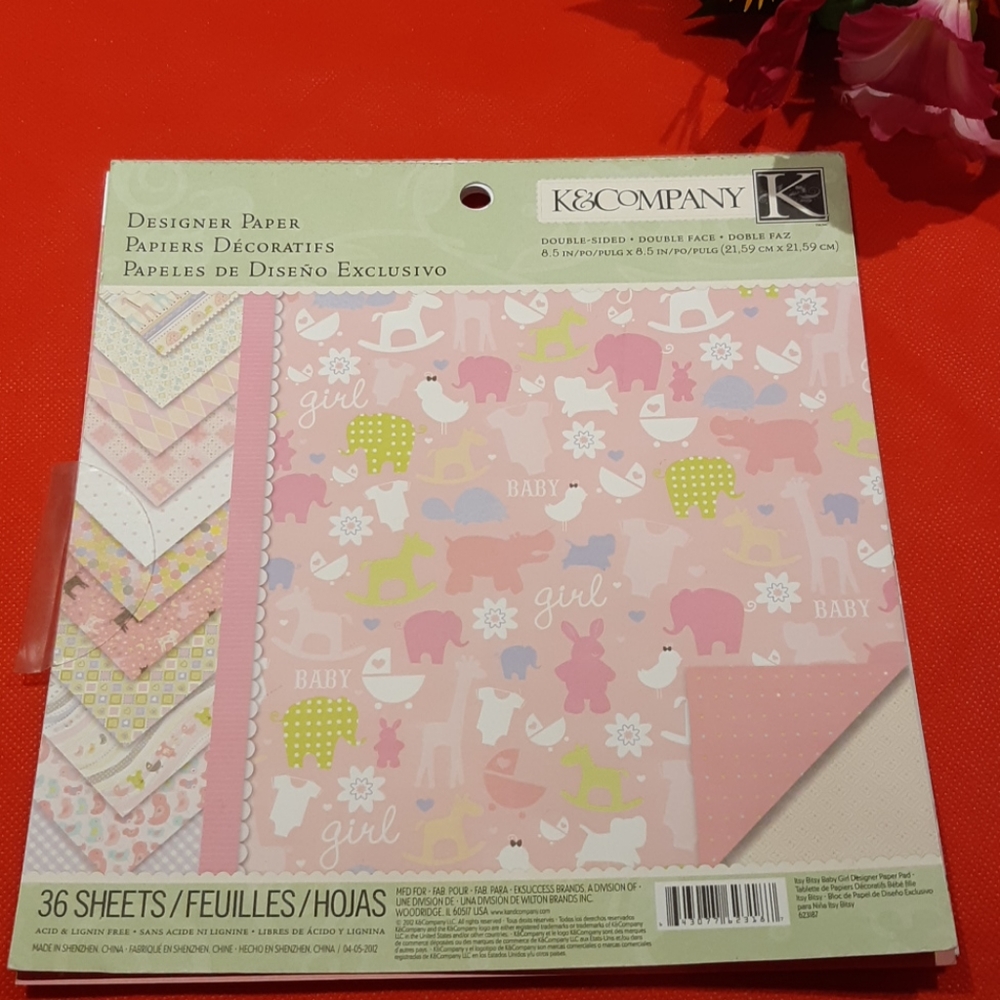 K&Company Itsy Bitsy Baby Girl Designer Paper Pad